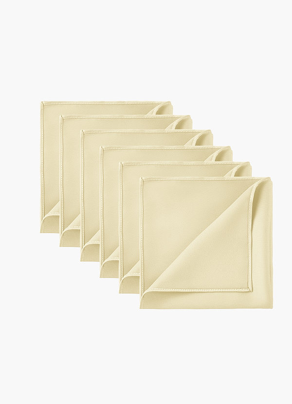 front Stretch Satin Matching Groomsmen Pocket Square Set – 6 Pieces