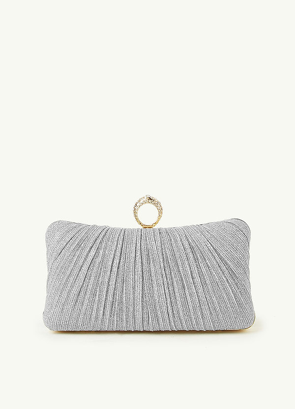 front Ruched Sparkling Clutch Bag