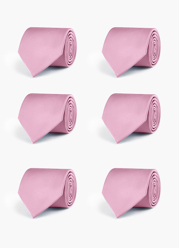 front Set aus 6 passenden Krawatten für Trauzeugen aus Stretch-Satin