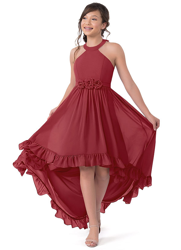 Vestidos De Dama De Honor Junior Con Escote Griego Y Largo Hasta El Suelo Salvia main image 0