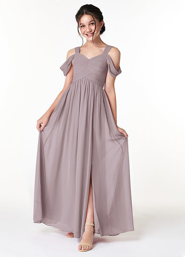 Azazie Lianne Junior Dusk A-Line Off the Shoulder Chiffon Dress image1