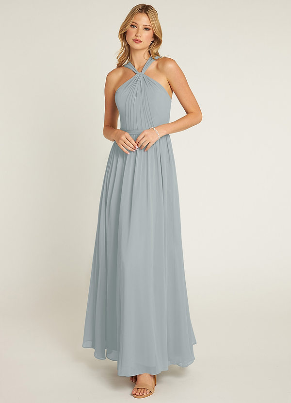Azazie Jacey Bridesmaid Dresses A-Line Pleated Chiffon Floor-Length Dress image1
