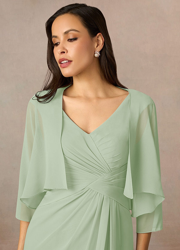 front Azazie Matching Color Fisher Chiffon Wrap
