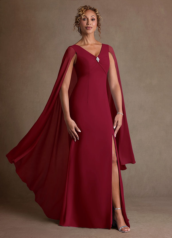 Azazie Boudica Suknie dla Matki Panny Młodej Linia A Pofałdowany Szyfon Długość podłogi Sukienka image1