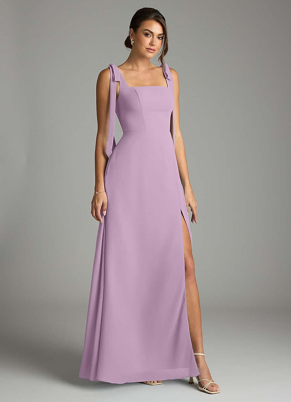Azazie Debra Bridesmaid Dresses Wisteria A-Line with Pockets Chiffon Convertible Dress image1