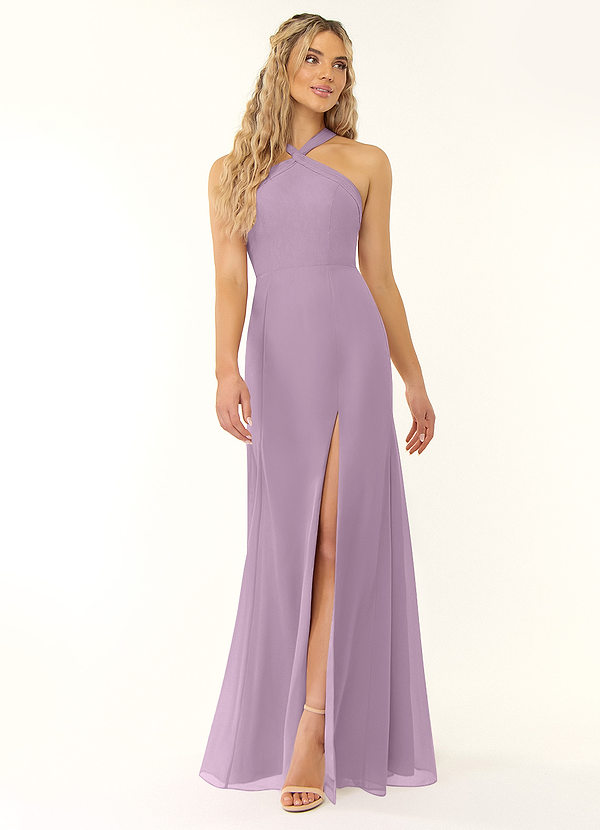 Azazie Rue Abiti da Damigella Abito A-Line in Chiffon con Scollo Halter Glicine image1