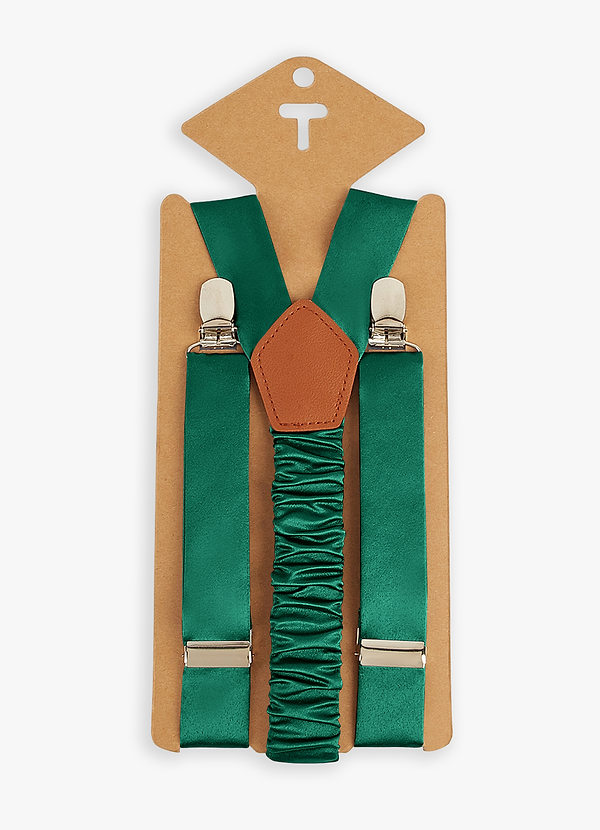 front Matching Color Boy's Matte Satin Suspenders