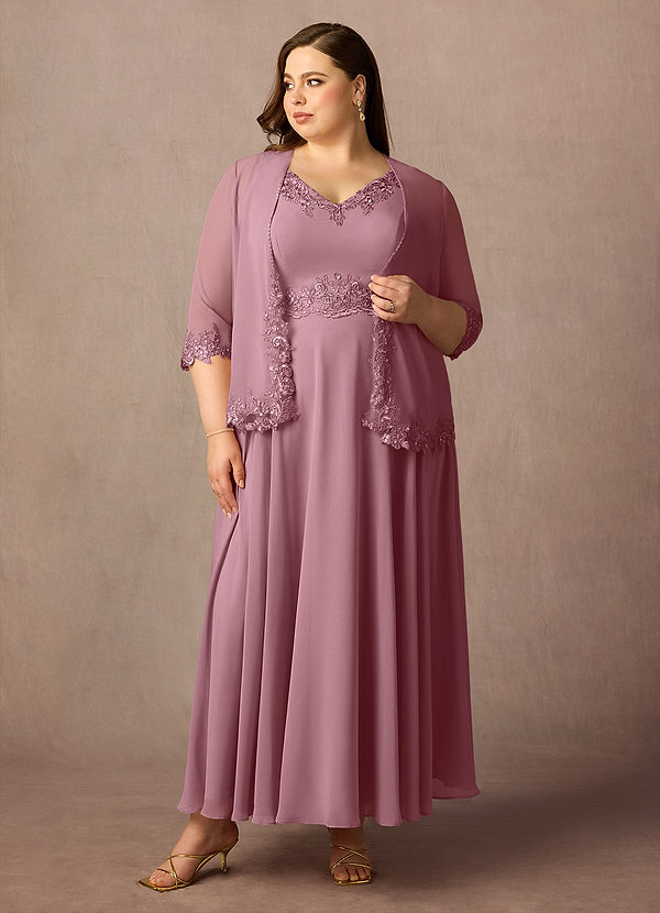 Azazie Devana Mother of the Brides Dresses Vintage Mauve A-Line Sequins Chiffon Dress image1