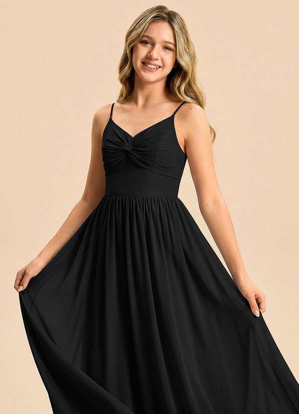 Zeya Junior Vestido Negro de Gasa de Corte en A image1