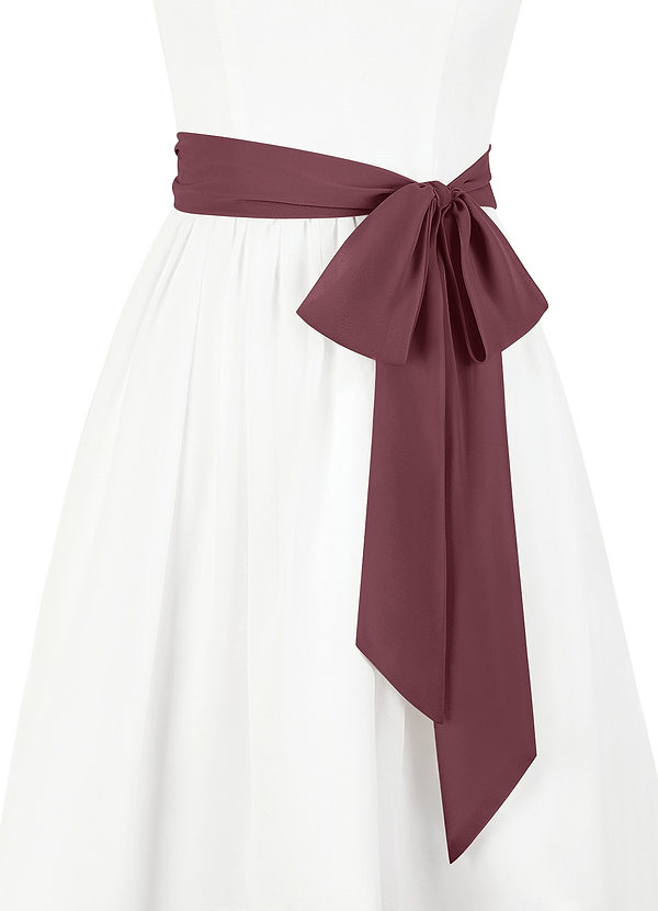 front Azazie Matching Color Chiffon Sash