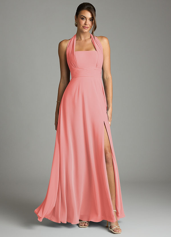 Azazie Tamira Suknie dla druhen Linia A Pofałdowany Szyfon Do ziemi Sukienka image1