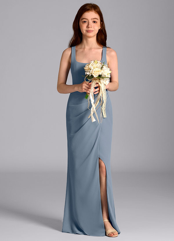 Azazie Mero Junior Meerjungfrau-Linie Plissee Chiffon Kleid Zwielichtviolett image1