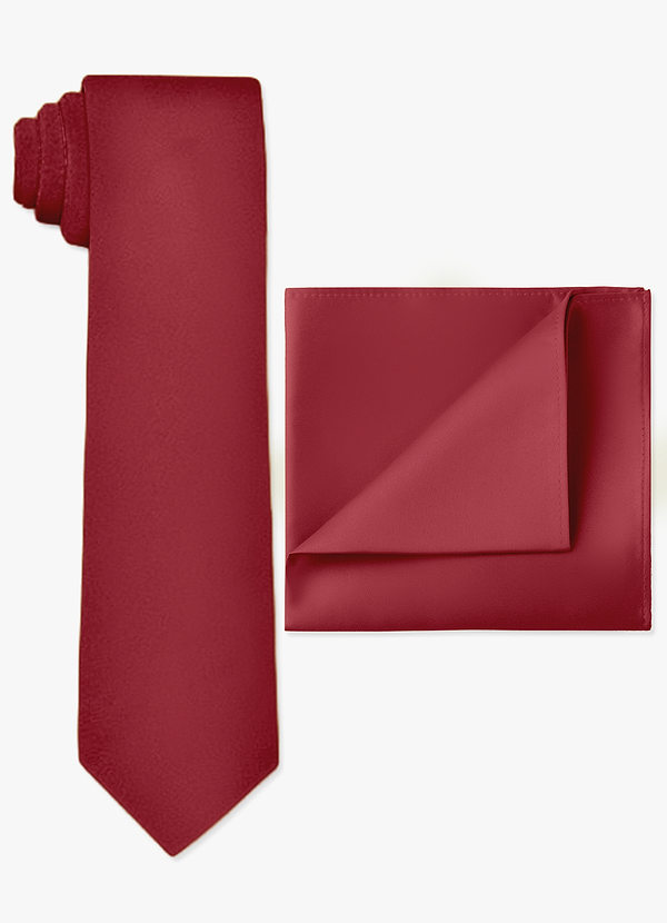 front MATTE SATIN WIDE TIE AND POCKET SQUARE SET