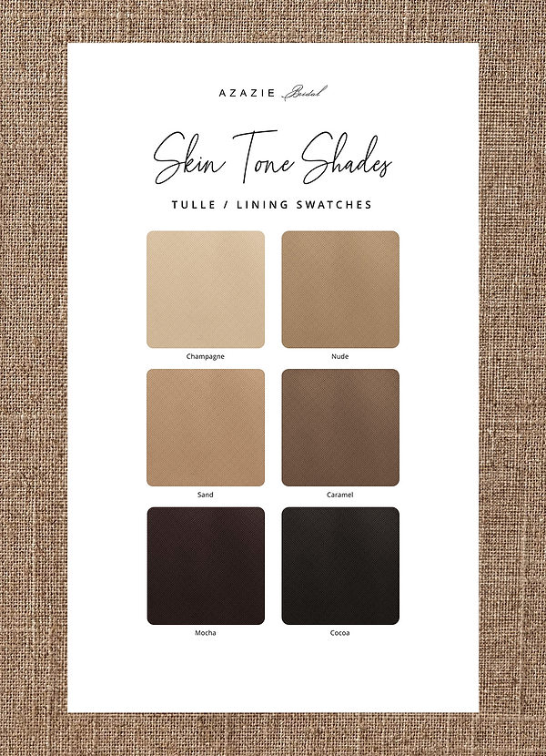 front Azazie Skin Tone Bridal Lining Skin Tone Swatch Booklet