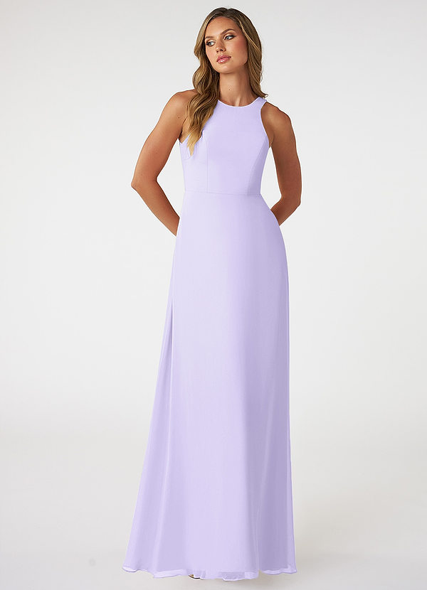 Azazie Aubree Bridesmaid Dresses A-Line Chiffon Floor-Length Dress with Pockets image1