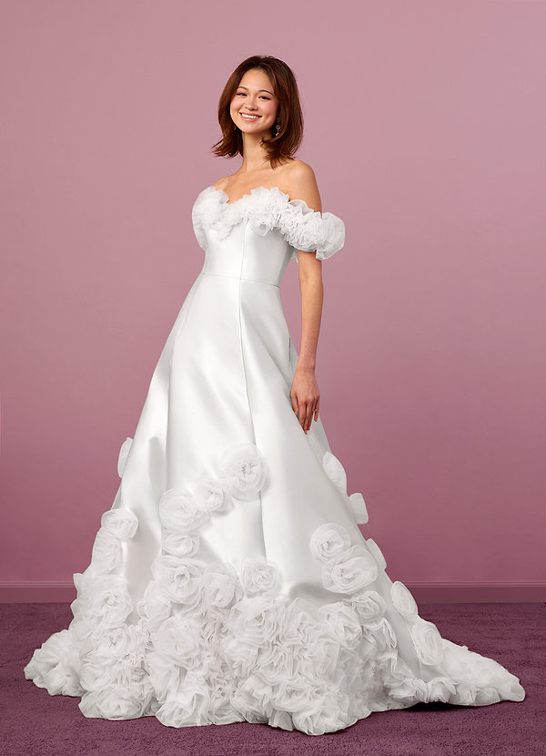 Barbie ♥ Azazie Vestidos de Novia Vestido de Corte Princesa Vestidos sin tirantes Cola Capilla Micado image1