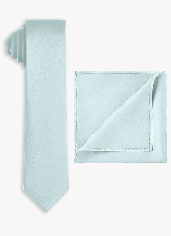 front Stretch Satin Skinny Tie and Pocket Square Set
