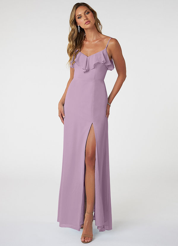 Azazie Natalia Bridesmaid Dresses Wisteria A-Line Chiffon Dress image1