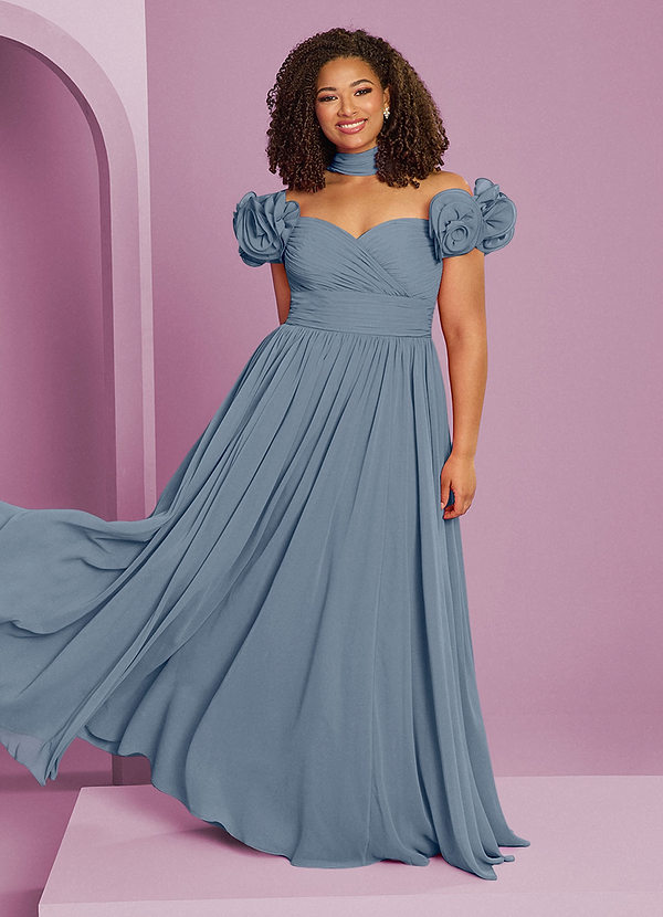 Barbie ♥ Azazie Bridesmaid Dresses Twilight A-Line Off the Shoulder Chiffon Convertible Dress image1