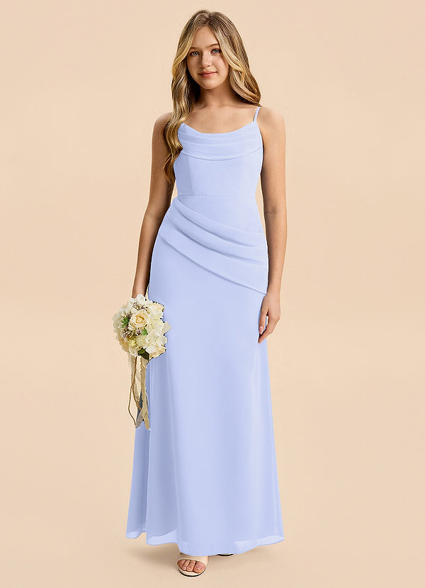 Azazie Nettie Junior Lavender A-Line Pleated Chiffon Dress image1