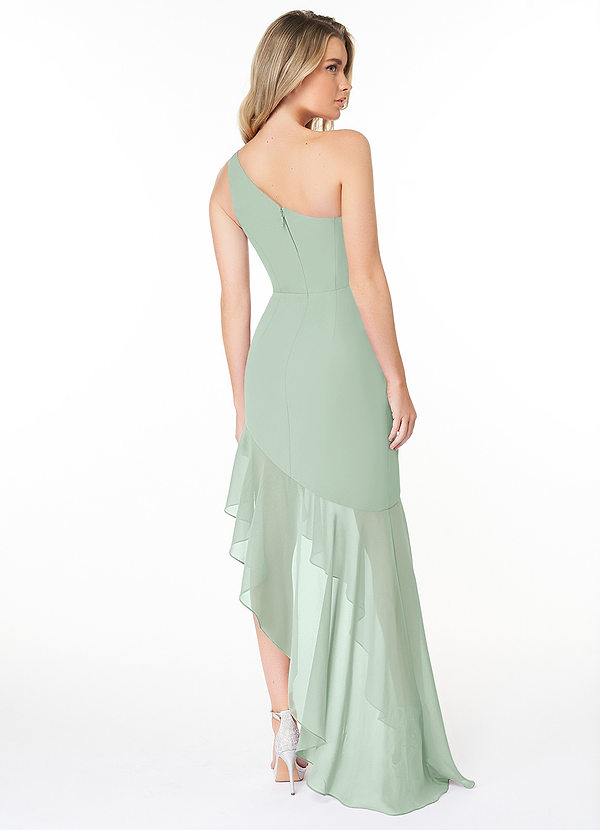 Azazie Anita Bridesmaid Dresses Mermaid One Shoulder Chiffon Asymmetrical Dress image2