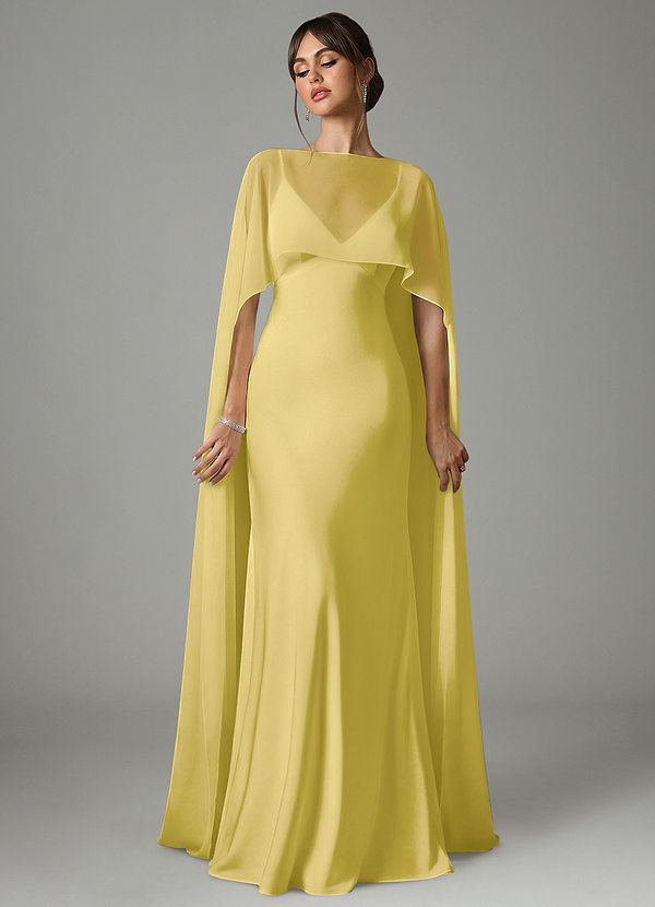 Azazie Stefania Vestidos Dama de Honor Vestido de Canario de Satén Elástico de Corte en A image1