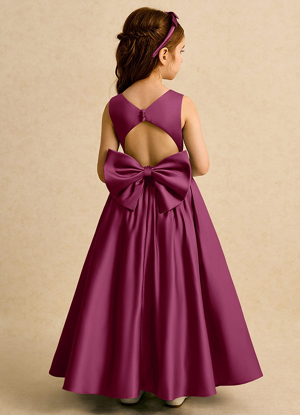 Azazie Nellia Klänningar för brudeflicka Klä A-Line i Matt satäng Rosett image1