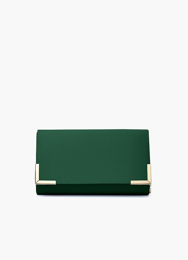 front Farblich passende Clutch aus mattem Satin im Envelope-Stil