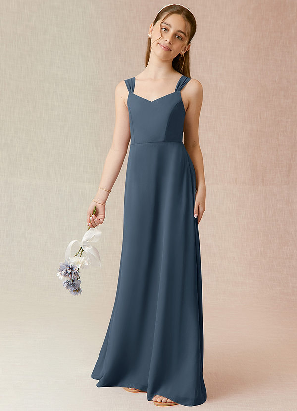 Azazie Denice Junior Neptune A-Line Chiffon Dress image1