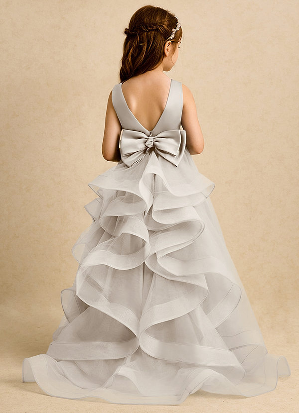 Azazie Lior Flower Girl Dresses Frost Ball-Gown Pleated Tulle Dress image1