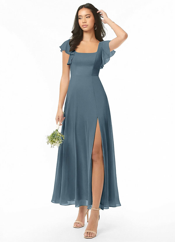 Azazie Bondi Bridesmaid Dresses Twilight A-Line Ruched Chiffon Dress image1