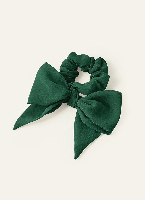 front Bijpassende kleur chiffon haarsjaal scrunchie