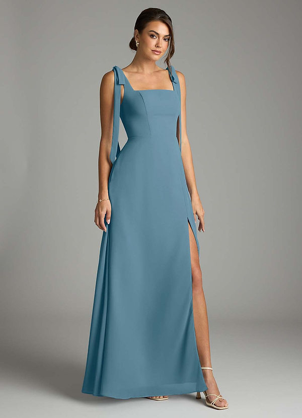 Azazie Debra Bridesmaid Dresses Bermuda A-Line with Pockets Chiffon Convertible Dress image1
