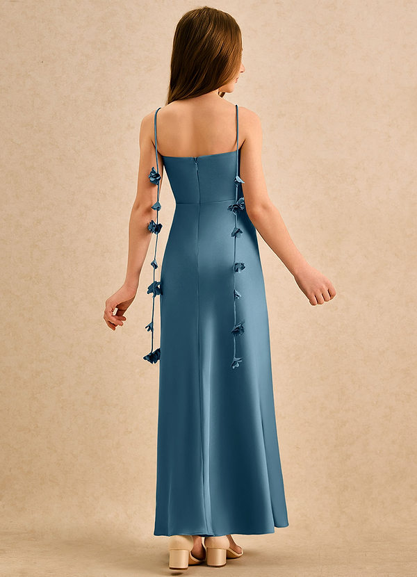 Azazie Kandi Girls Formal Vestidos de Niña de Flores Vestido de Bermudas de Satén Elástico de Corte en A con Escote de Corazón image1