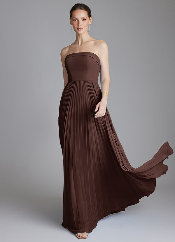 Azazie Mariana Bridesmaid Dresses Ganache A-Line Strapless Chiffon Dress image1