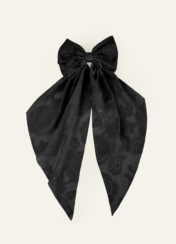 front Fermaglio per capelli con fiocco floreale in tinta unita