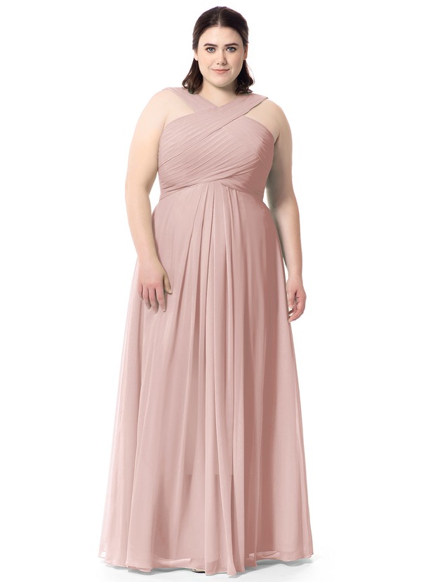 dusty pink plus size bridesmaid dresses