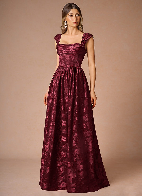 Hazel Wine Pleated Maxi Dress image1