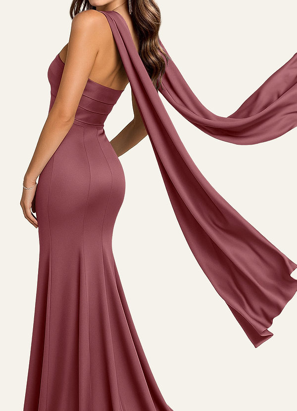 front Azazie Matching Color Stretch Satin Scarf