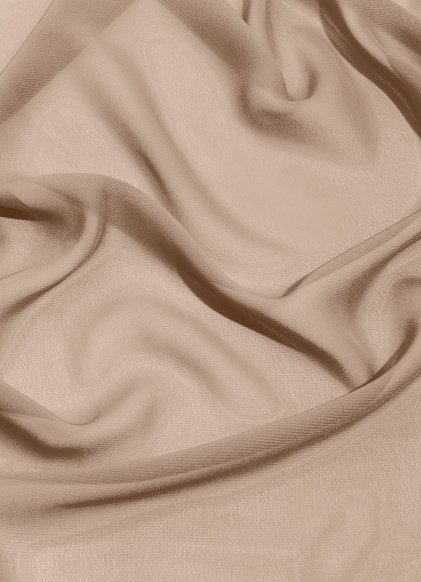 front Azazie Taupe Chiffon Fabric By the Yard