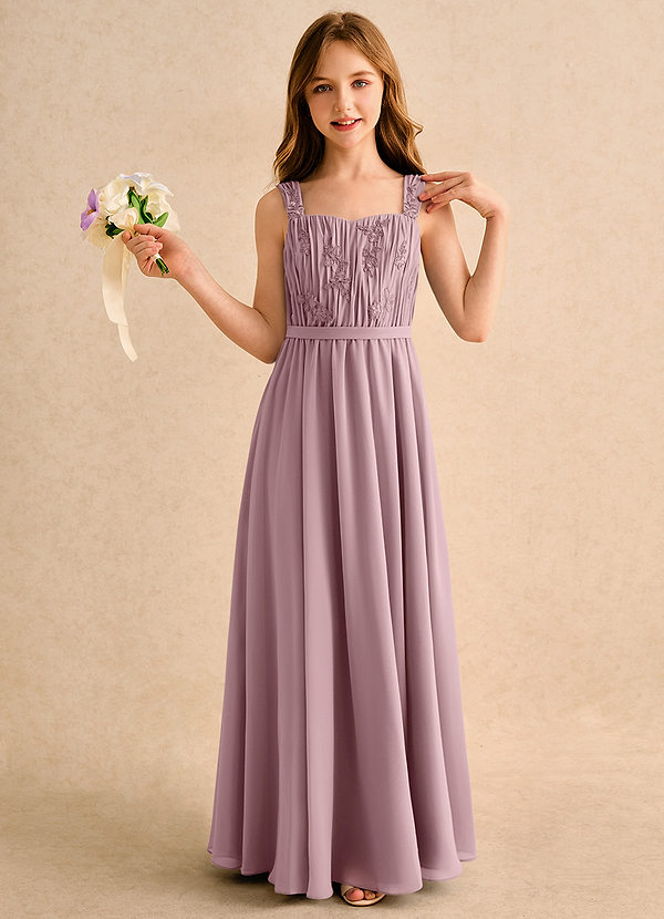 Azazie Koala Junior Formal Flower Girl Dresses Dusty Rose A-Line Lace Dress image1