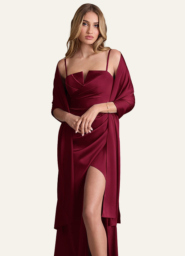 front Azazie Chal De Satén Elástico A Juego