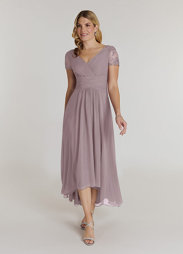 Azazie Thais Mother of the Brides Dresses Dusk A-Line Lace Chiffon Dress image1