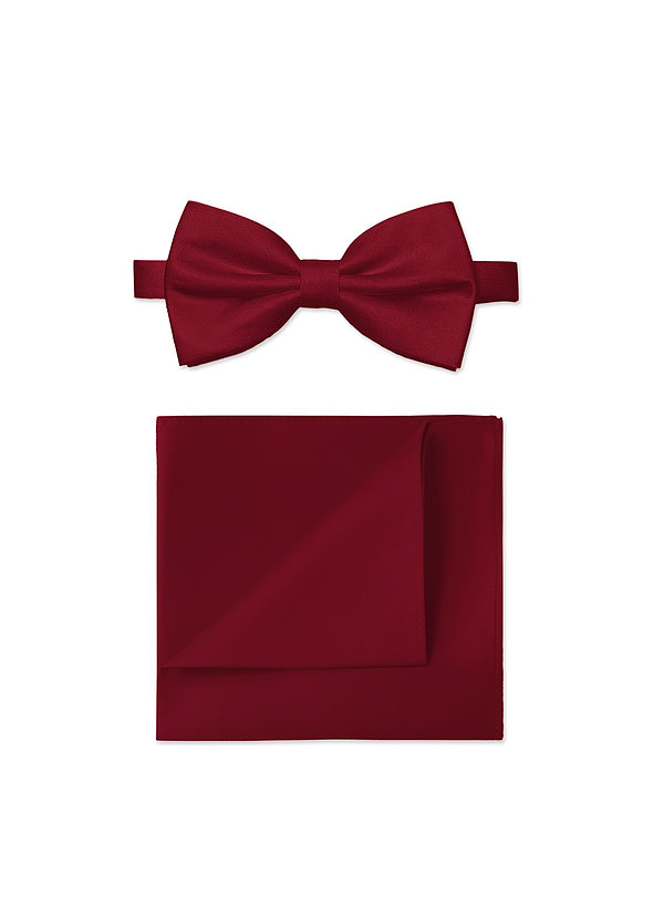 front Matte Satin Bow Tie and Pocket Square Set