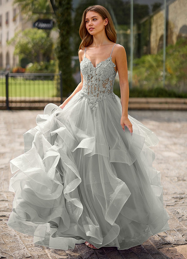 Spitze Argent Robe de bal en dentelle transparente image1