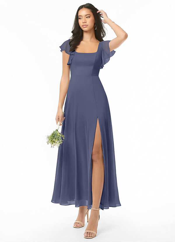 Azazie Bondi Bridesmaid Dresses Stormy A-Line Ruched Chiffon Dress image1