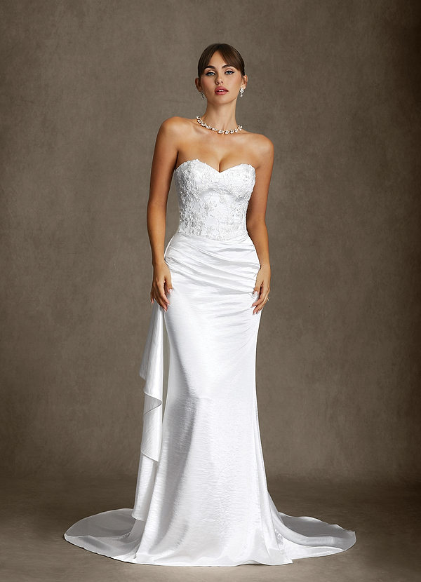 Azazie Angel Wedding Dresses Diamond White Mermaid Strapless Charmeuse Dress image1