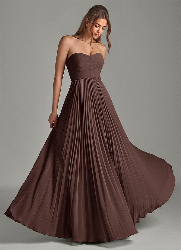 Azazie Chiana Bridesmaid Dresses Ganache A-Line Strapless Chiffon Dress image1