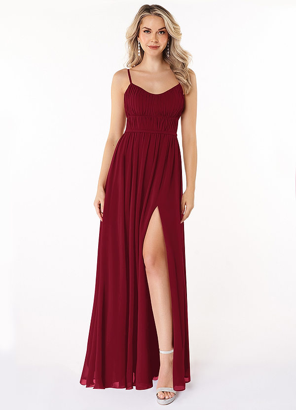 Burgundy Azazie Yanelie Bridesmaid Dresses | Azazie