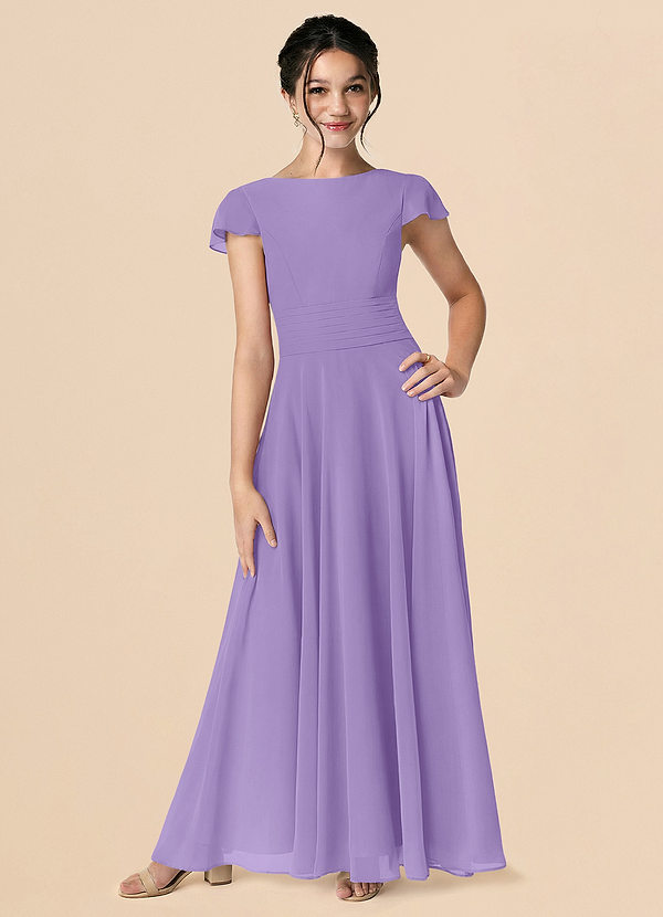 Azazie Payton Tahiti A-Line Bow Chiffon Dress image1